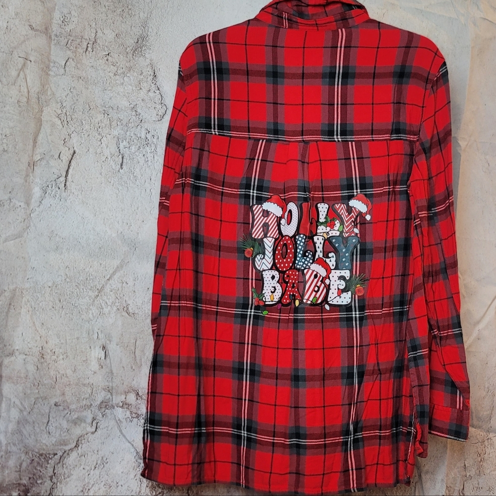 Holly Jolly Babe Plaid Shirt